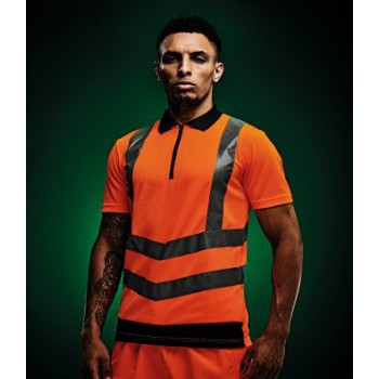 Regatta Hi-Vis Pro Contrast Piqué Polo Shirt Regatta Hi-Vis Pro Contrast Piqué Polo Shirt